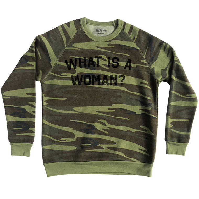 What Is A Woman Adult Tri-Blend Sweatshirt - Camo