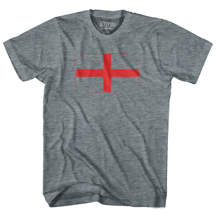 England Country Flag Youth Tri-Blend T-shirt - Athletic Grey