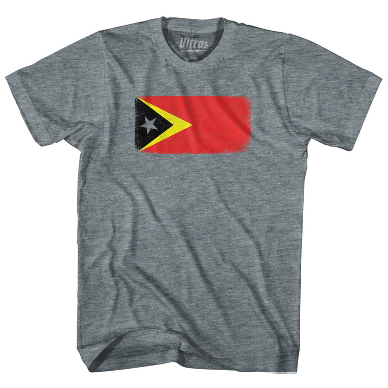East Timor Country Flag Womens Tri-Blend Junior Cut T-Shirt - Athletic Grey