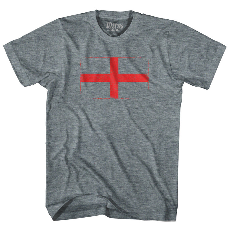 England Country Flag Womens Tri-Blend Junior Cut T-Shirt - Athletic Grey