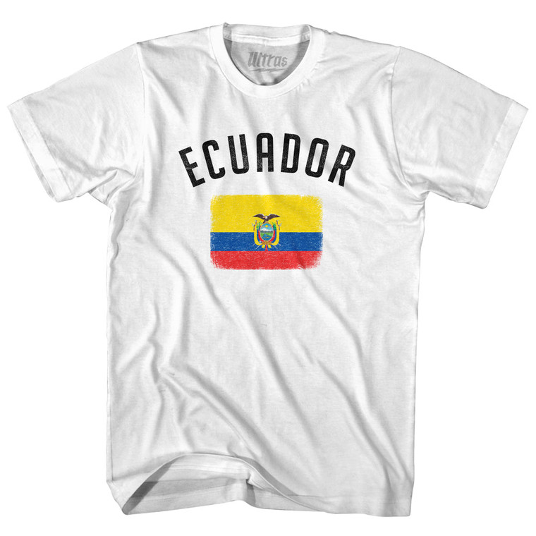 Ecuador Country Flag Heritage Adult Cotton T-shirt - White
