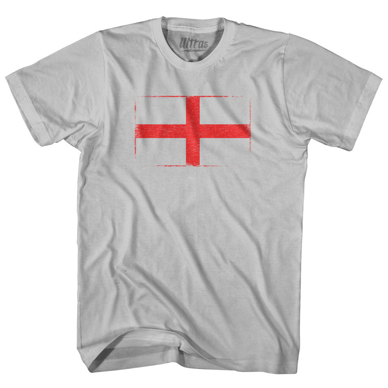 England Country Flag Adult Cotton T-shirt - Cool Grey