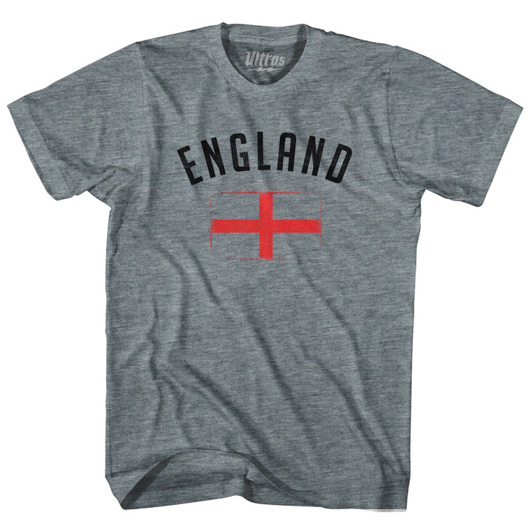 England Country Flag Heritage Womens Tri-Blend Junior Cut T-Shirt - Athletic Grey