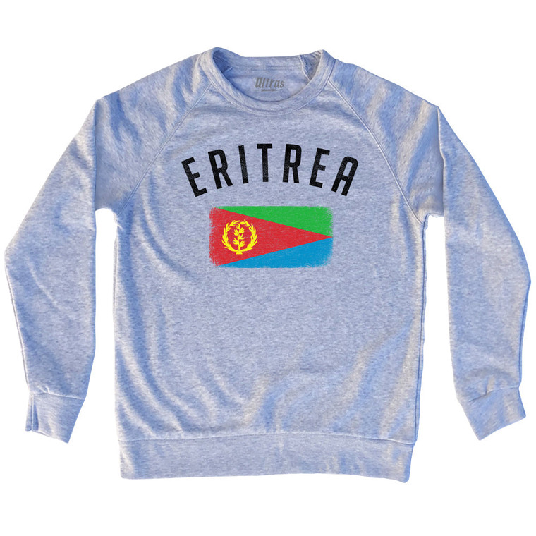 Eritrea Country Flag Heritage Adult Tri-Blend Sweatshirt - Heather Grey