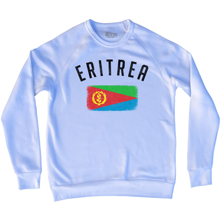 Eritrea Country Flag Heritage Adult Tri-Blend Sweatshirt - White