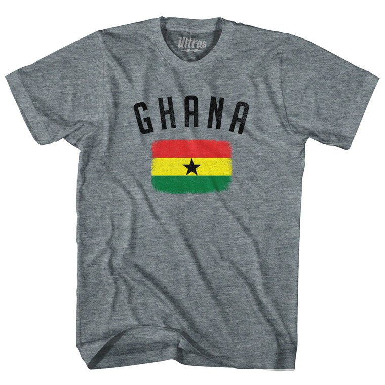 Ghana Country Flag Heritage Youth Tri-Blend T-shirt - Athletic Grey