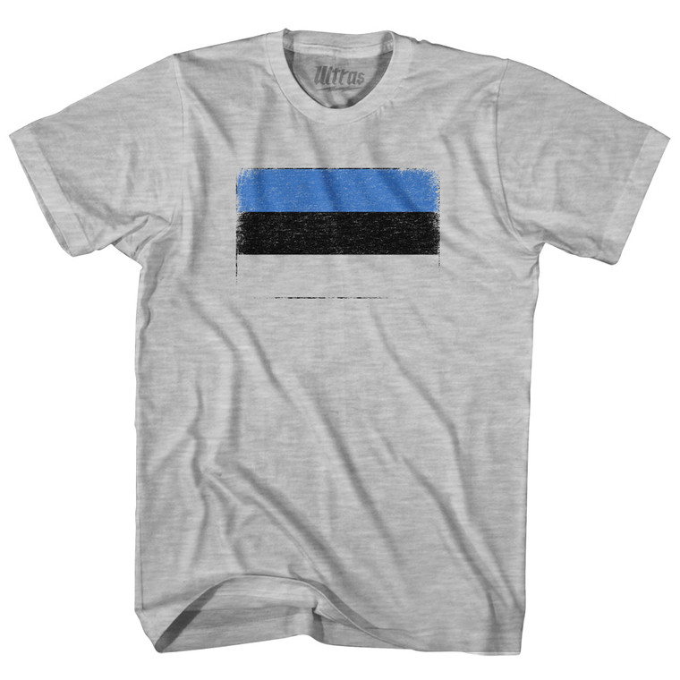 Estonia Country Flag Womens Cotton Junior Cut T-Shirt - Grey Heather