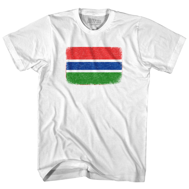Gambia Country Flag Youth Cotton T-shirt - White
