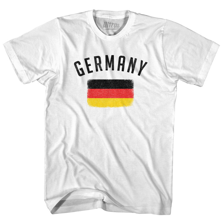 Germany Country Flag Heritage Adult Cotton T-shirt - White Germany Country Flag Heritage Adult Cotton T-shirt - White