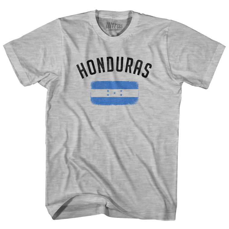 Honduras Country Flag Heritage Adult Cotton T-shirt - Grey Heather