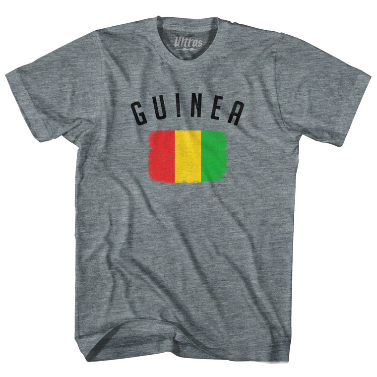 Guinea Country Flag Heritage Womens Tri-Blend Junior Cut T-Shirt - Athletic Grey