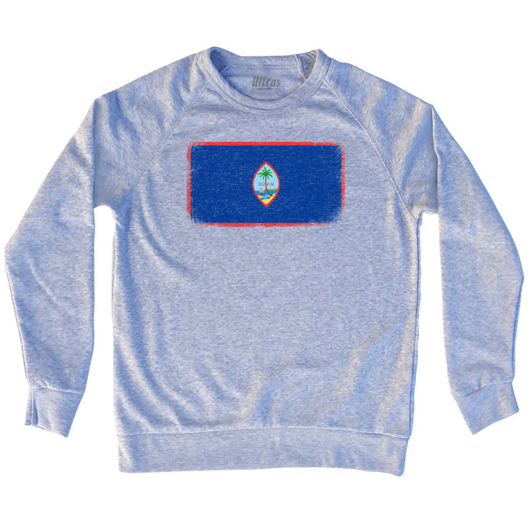 Guam Country Flag Adult Tri-Blend Sweatshirt - Heather Grey