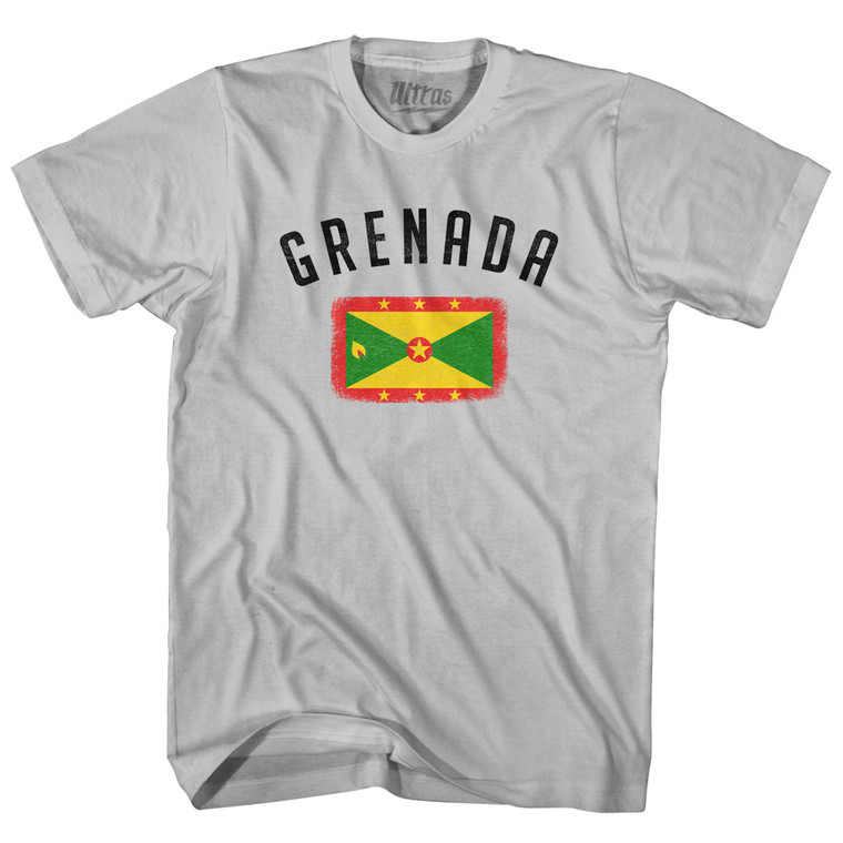 Grenada Country Flag Heritage Adult Cotton T-shirt - Cool Grey