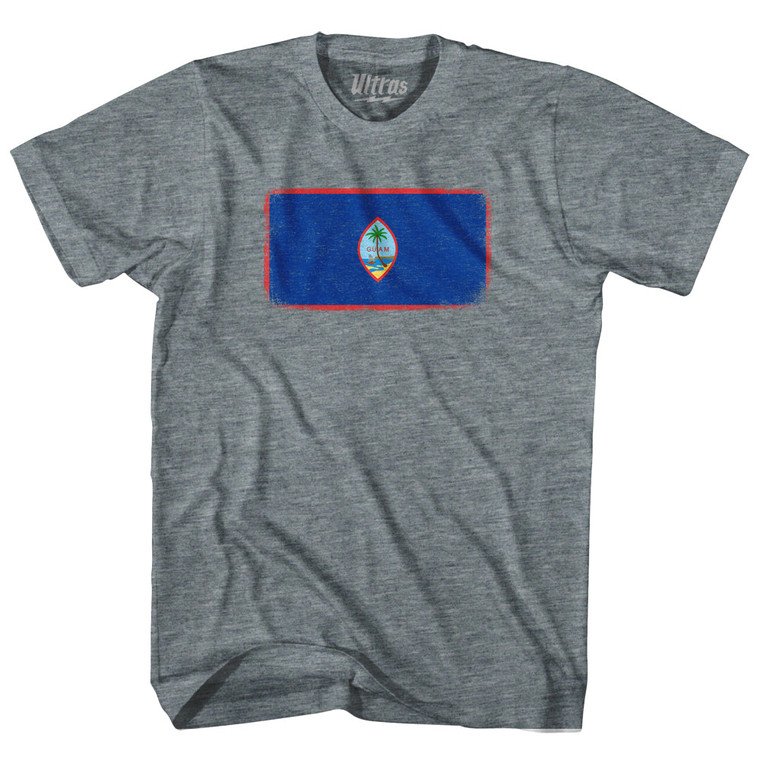 Guam Country Flag Adult Tri-Blend T-shirt - Athletic Grey