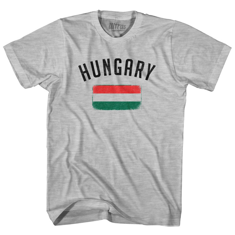 Hungary Country Flag Heritage Womens Cotton Junior Cut T-Shirt - Grey Heather