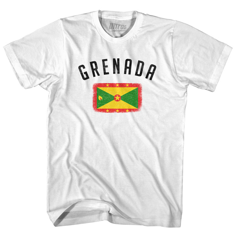Grenada Country Flag Heritage Adult Cotton T-shirt - White