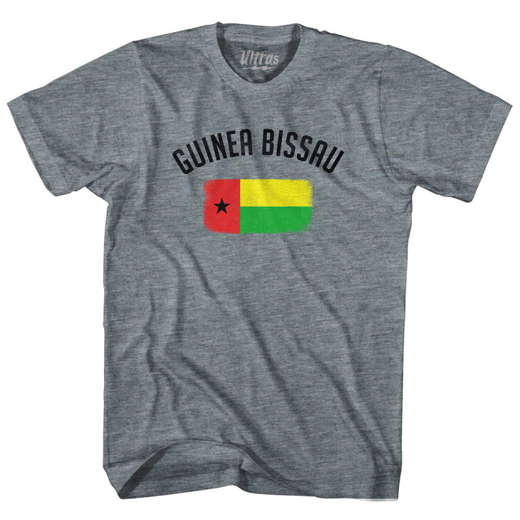 Guinea Bissau Country Flag Heritage Adult Tri-Blend T-shirt - Athletic Grey