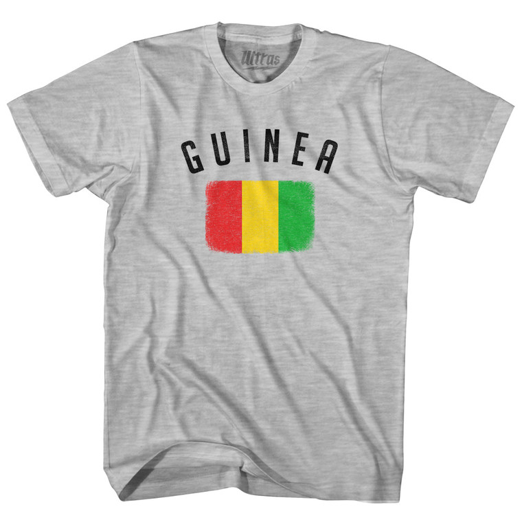 Guinea Country Flag Heritage Adult Cotton T-shirt - Grey Heather
