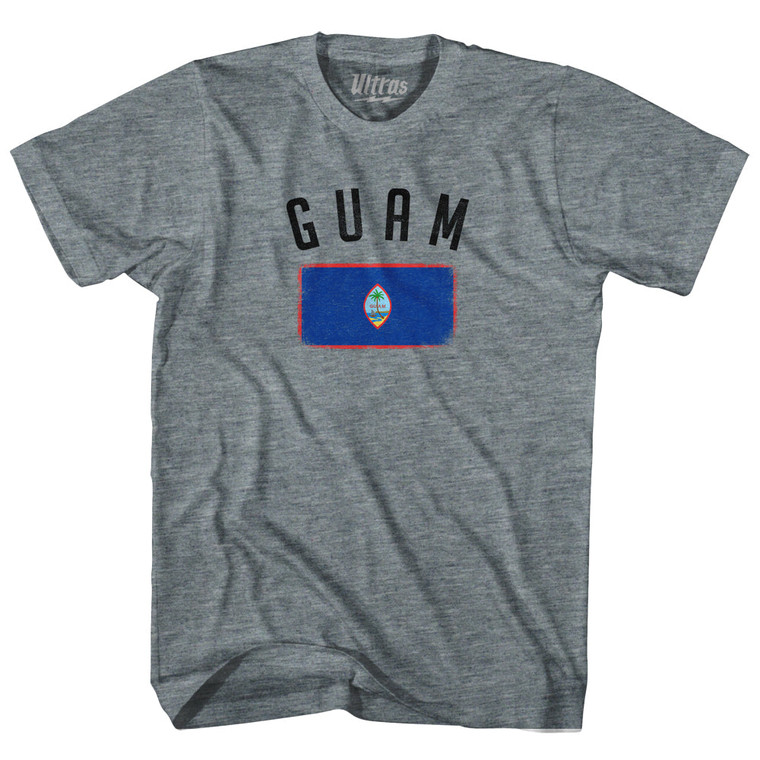 Guam Country Flag Heritage Womens Tri-Blend Junior Cut T-Shirt - Athletic Grey