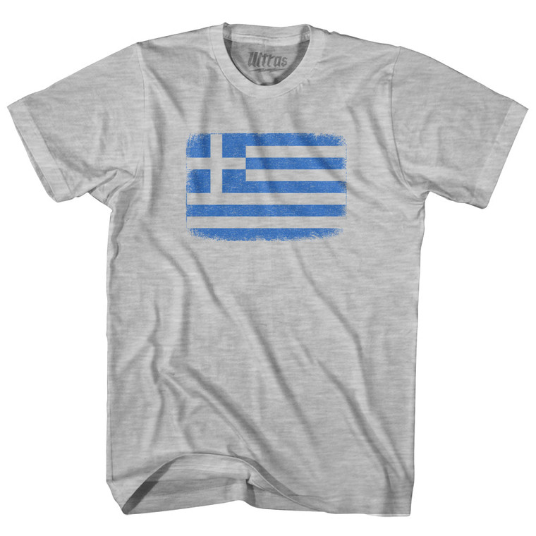 Greece Country Flag Youth Cotton T-shirt - Grey Heather