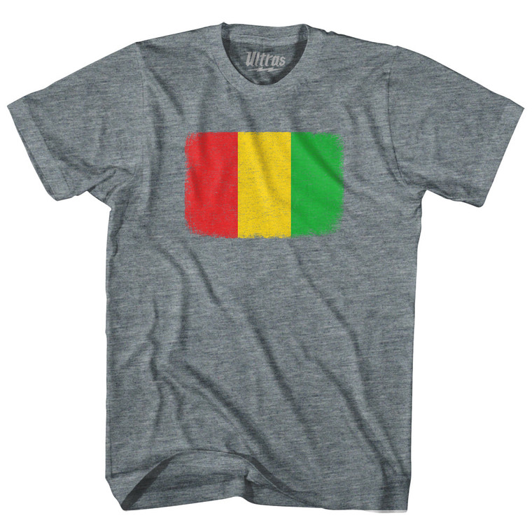 Guinea Country Flag Womens Tri-Blend Junior Cut T-Shirt - Athletic Grey