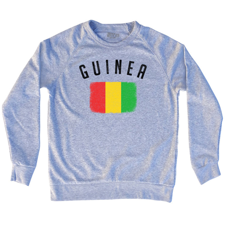 Guinea Country Flag Heritage Adult Tri-Blend Sweatshirt - Heather Grey