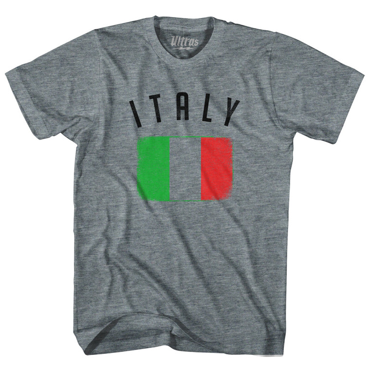 Italy Country Flag Heritage Womens Tri-Blend Junior Cut T-Shirt - Athletic Grey