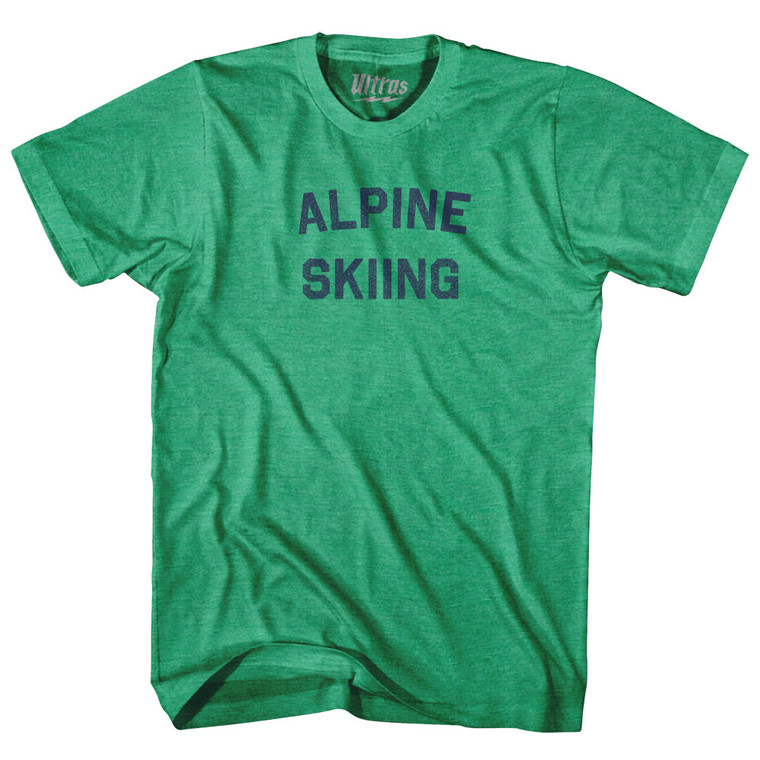 Alpine Skiing Adult Tri-Blend T-shirt - Kelly