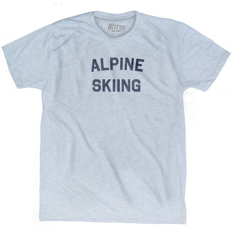 Alpine Skiing Adult Tri-Blend T-shirt - Athletic White