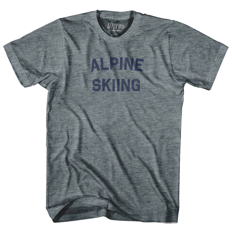 Alpine Skiing Adult Tri-Blend T-shirt - Athletic Grey