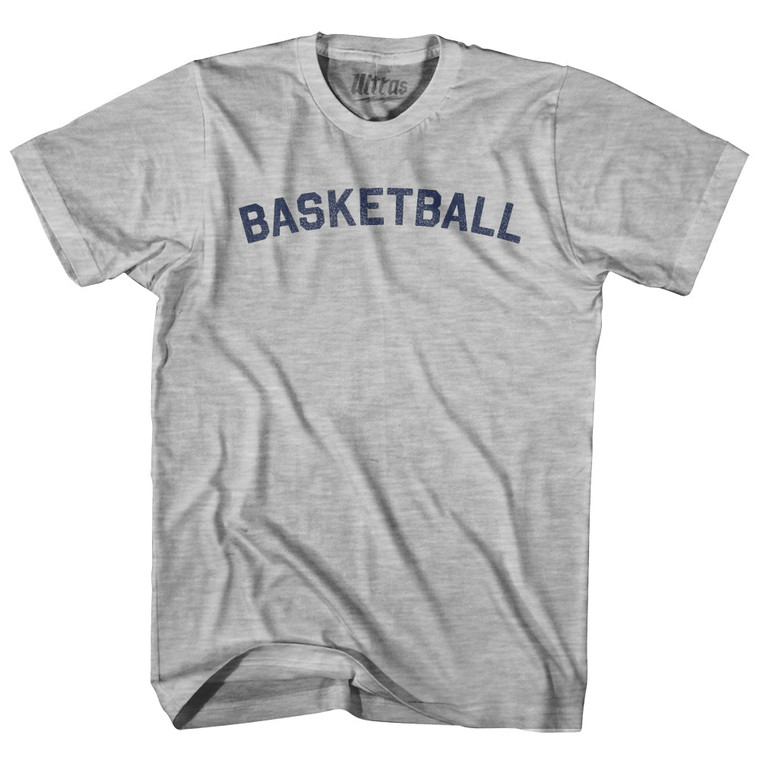 Basketball Adult Cotton T-shirt - Grey Heather