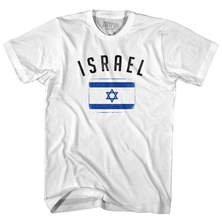 Israel Country Flag Heritage Womens Cotton Junior Cut T-Shirt - White