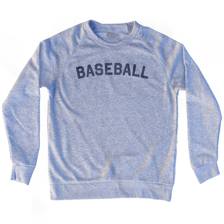 Baseball Adult Tri-Blend Sweatshirt - Heather Grey