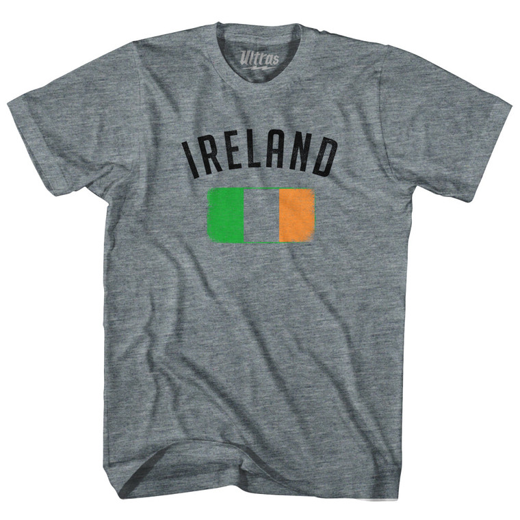 Ireland Country Flag Heritage Womens Tri-Blend Junior Cut T-Shirt - Athletic Grey