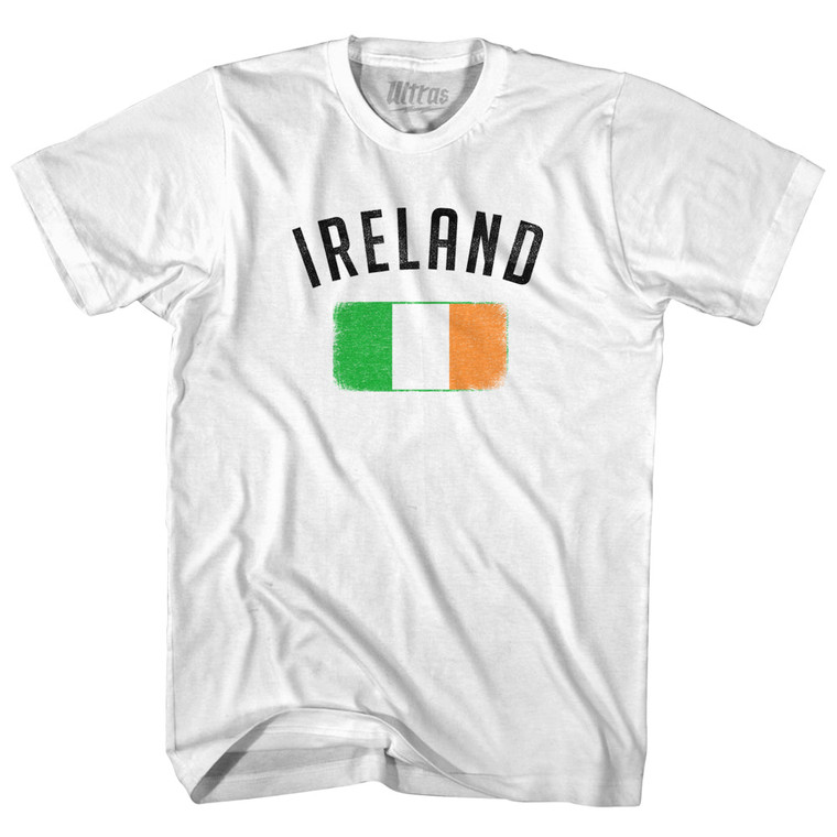 Ireland Country Flag Heritage Womens Cotton Junior Cut T-Shirt - White
