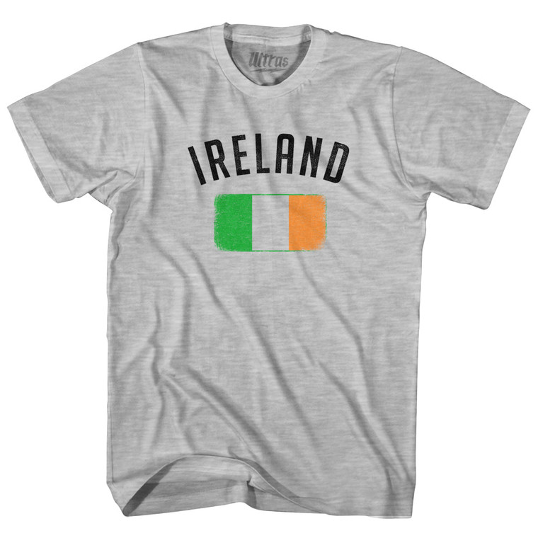 Ireland Country Flag Heritage Womens Cotton Junior Cut T-Shirt - Grey Heather