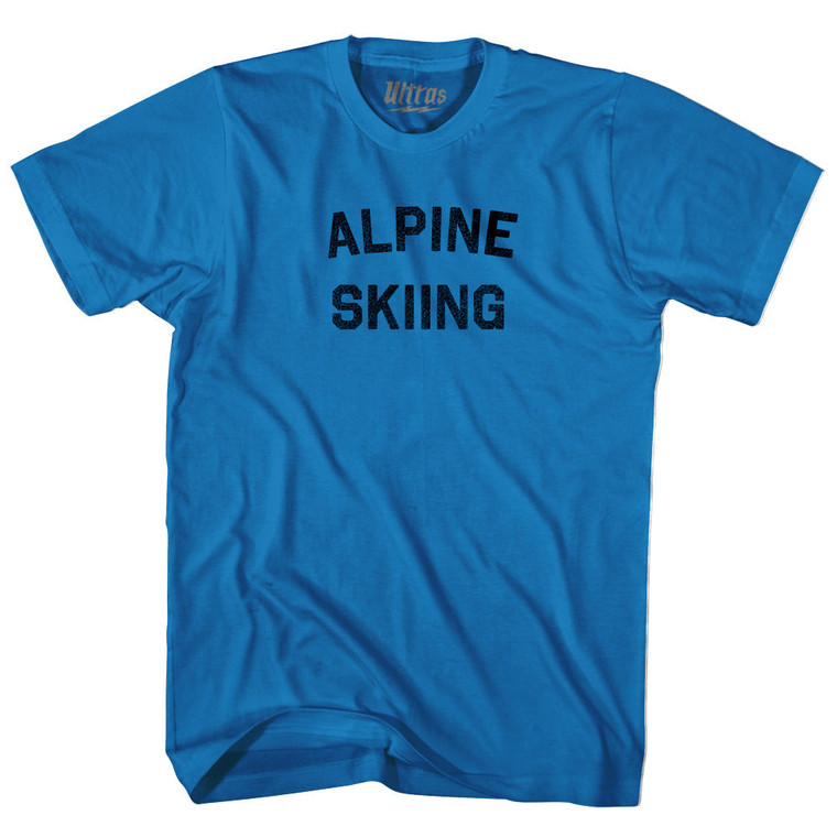 Alpine Skiing Adult Cotton T-shirt - Royal