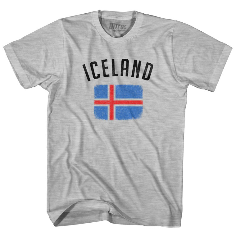 Iceland Country Flag Heritage Womens Cotton Junior Cut T-Shirt - Grey Heather