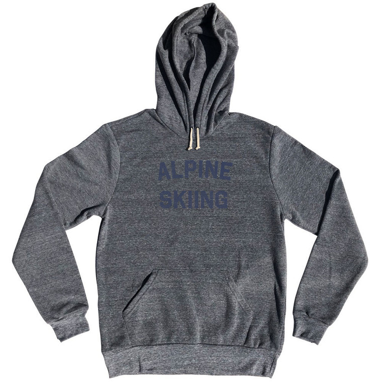Alpine Skiing Tri-Blend Hoodie - Athletic Grey
