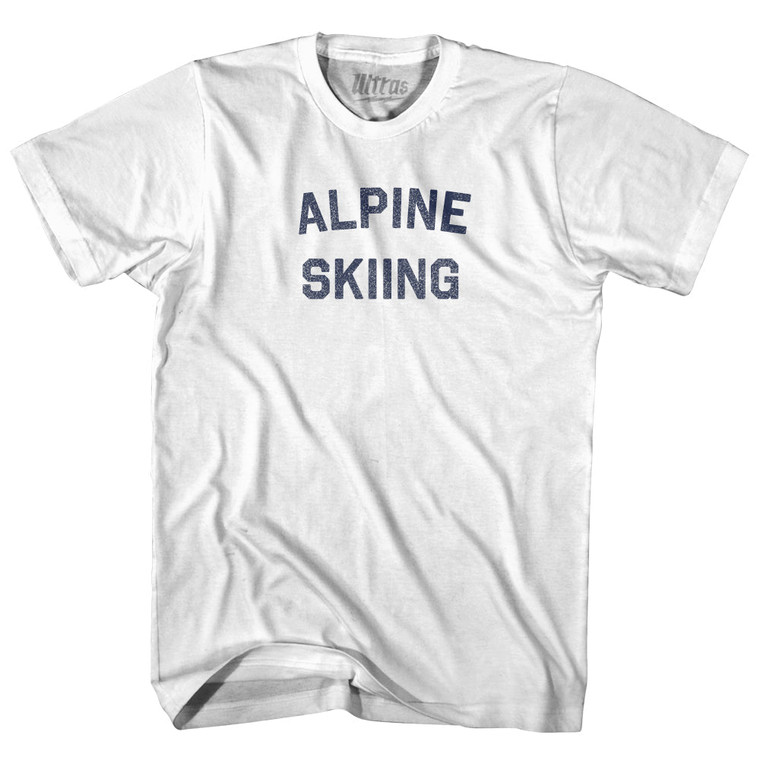 Alpine Skiing Youth Cotton T-shirt - White