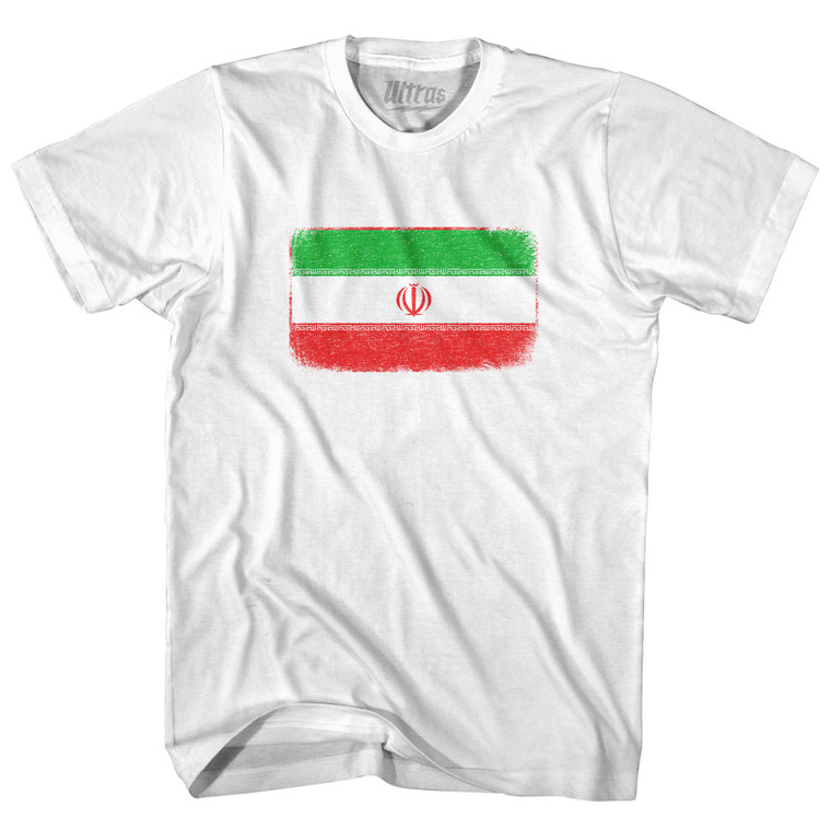 Iran Country Flag Womens Cotton Junior Cut T-Shirt - White