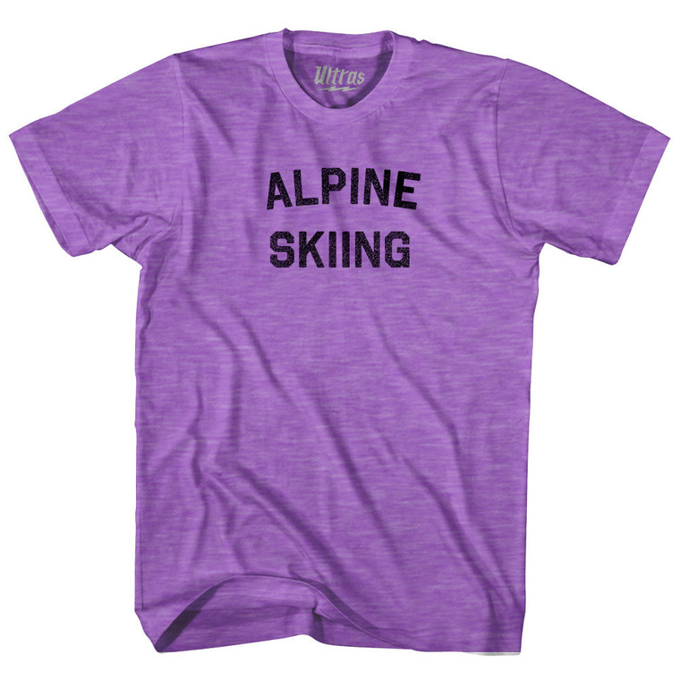 Alpine Skiing Adult Tri-Blend T-shirt - Heather Purple