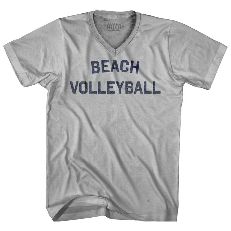 Beach Volleyball Adult Tri-Blend V-neck T-shirt - Cool Grey