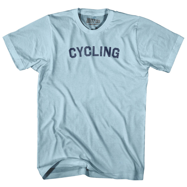 Cycling Adult Cotton T-shirt - Light Blue