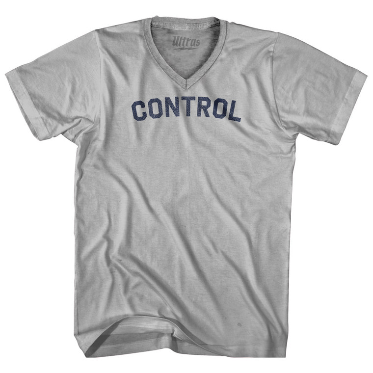 Control Adult Tri-Blend V-neck T-shirt - Cool Grey