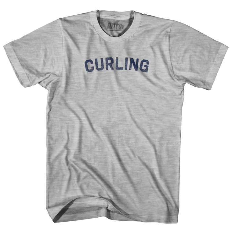 Curling Adult Cotton T-shirt - Grey Heather