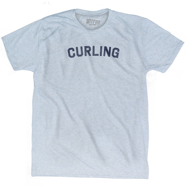 Curling Adult Tri-Blend T-shirt - Athletic White