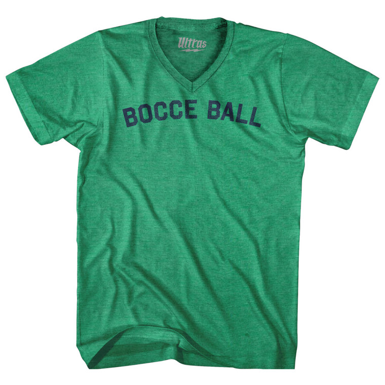Bocce Ball Adult Tri-Blend V-neck T-shirt - Kelly