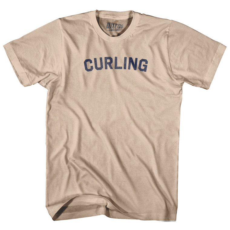 Curling Adult Cotton T-shirt - Creme