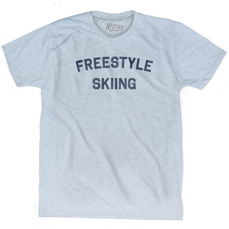 Freestyle Skiing  Adult Tri-Blend T-shirt - Athletic White